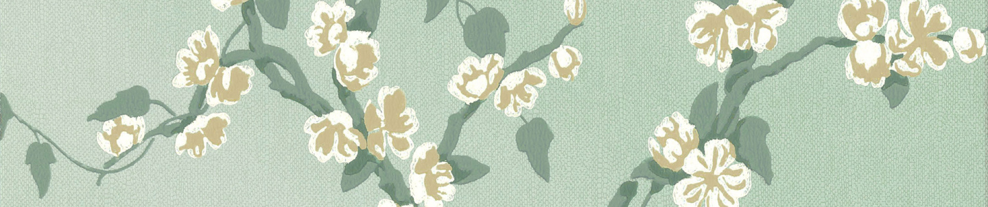 Buy 'Sakura - Aqua Lustre' Green Wallpaper | Little Greene