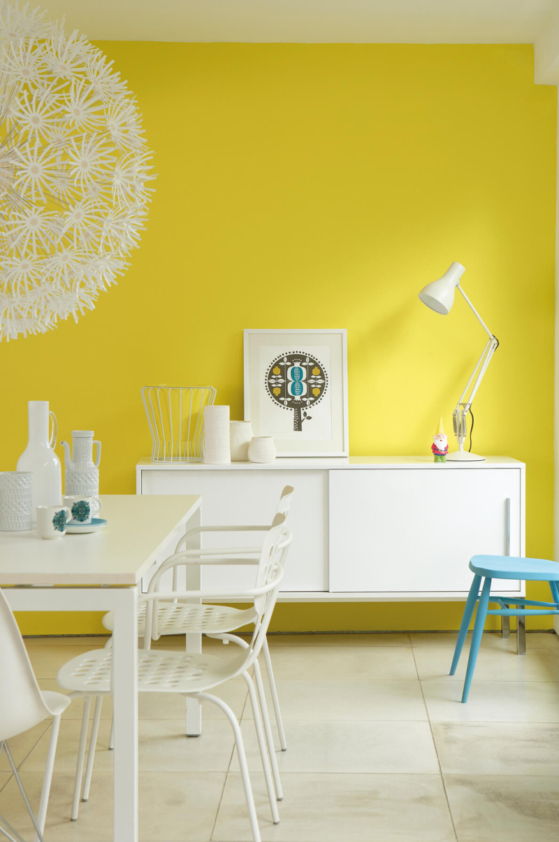 Yellow paint store wall