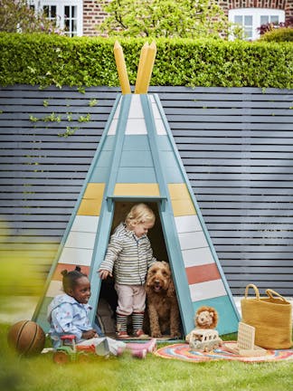 Teepee - Light Peachblossom, Canton, Yellow-Pink, Tuscan Red, Tea with Florence, Fence - Juniper Ash