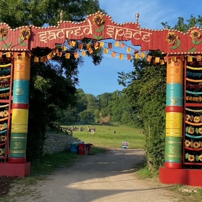 Glastonbury features Little Greene in 'Temple Garland Gateway'