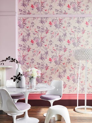 Paradise - Pink wallpaper dining room